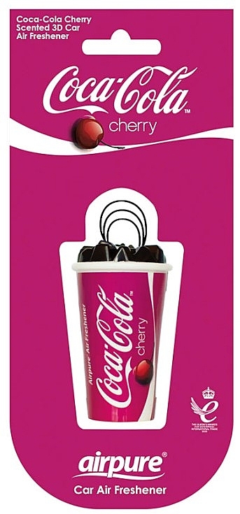 Zawieszka zapachowa do samochodu Coca-Cola Cherry - Airpure Car Air Freshener Coca-Cola 3D Cherry — Zdjęcie N1
