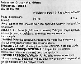 Suplement mineralny Glukonian potasu, 99 mg, 250 szt. - Swanson Ultra Potassium Gluconate — Zdjęcie N2