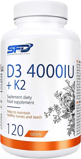 Suplement diety Witamina D3 4000 IU + K2 - SFD Nutrition D3 4000 IU + K2 — Zdjęcie N1