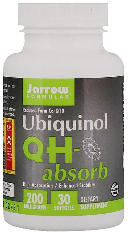 Koenzym ubichinol, 200 mg - Jarrow Formulas Ubiquinol QH-Absorb 200 mg — Zdjęcie N1