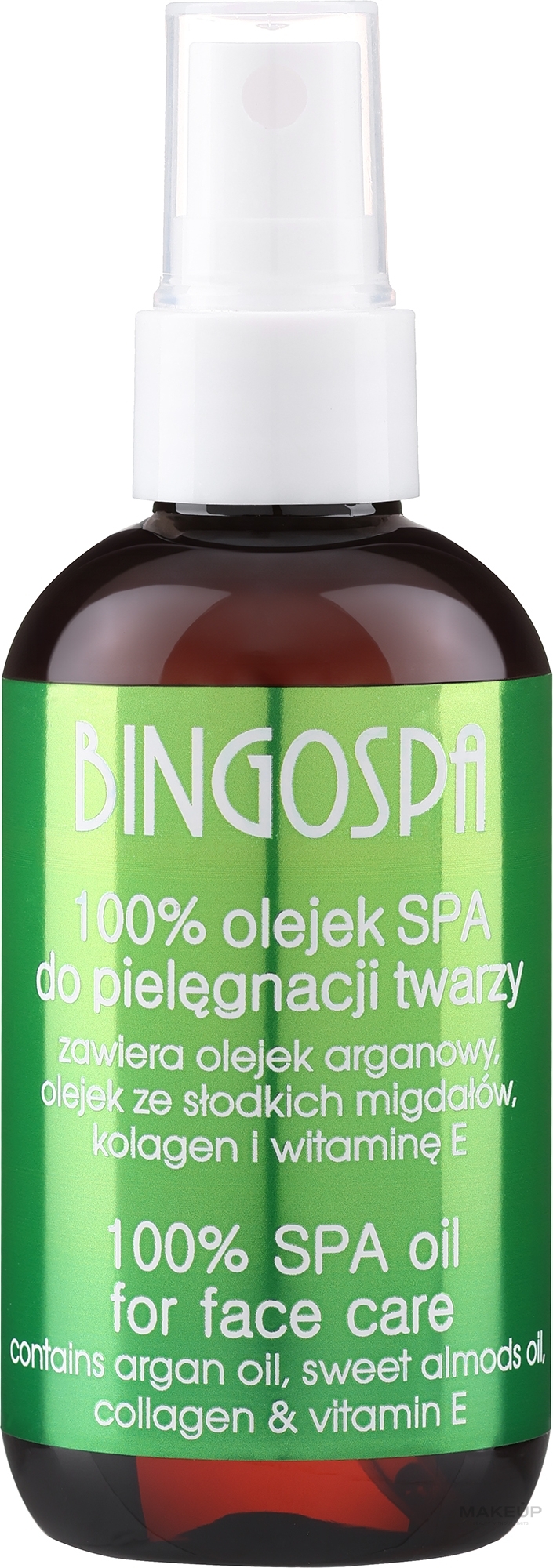 100% olejek do pielęgnacji twarzy z olejem arganowym, migdałowym, kolagenem i witaminą E - BingoSpa 100% Essential Oil — Zdjęcie 100 ml