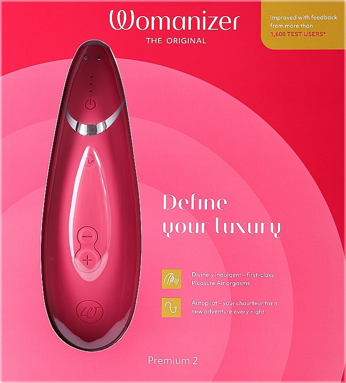 Podciśnieniowy stymulator łechtaczki, różowy - Womanizer Premium 2 Raspberry — Zdjęcie N1