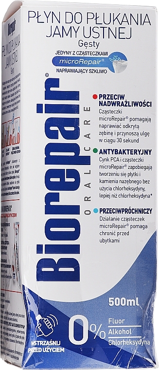 PRZECENA! Antybakteryjny płyn do płukania jamy ustnej - Biorepair Plus Oral Care Rapairs And Protects Teeth And Gums * — Zdjęcie N6