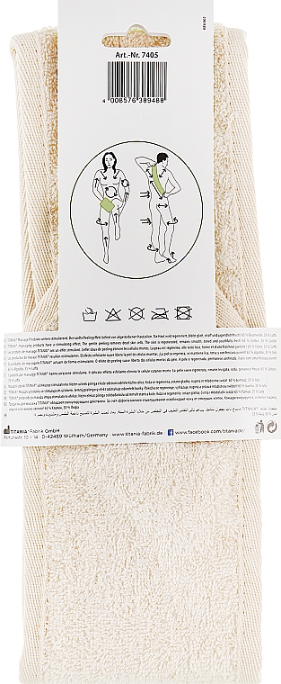 Gąbka- pas do masażu i kąpieli z luffą i bawełną - Titania — Zdjęcie N3