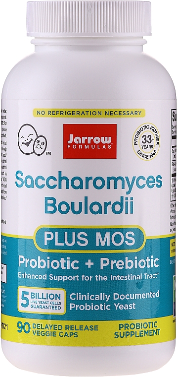 Suplement diety wspomagający przewód pokarmowy - Jarrow Formulas Saccharomyces Boulardii + MOS  — Zdjęcie N3
