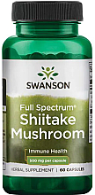 Suplement z grzybów shiitake, 500 mg, 60 kapsułek - Swanson Shiitake Mushroom — Zdjęcie N1