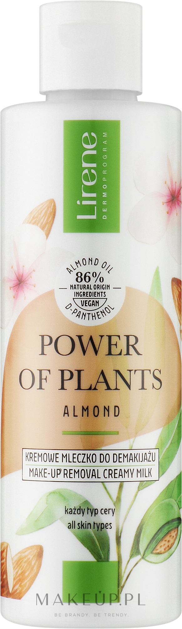 Kremowe mleczko do demakijażu - Lirene Power Of Plants Migdal Creamy Make-up Removing Milk — Zdjęcie 200 ml