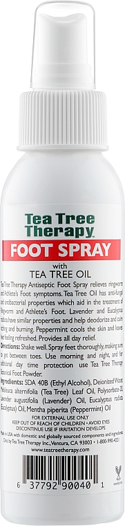 Antyseptyczny spray do stóp z olejem herbacianym - Tea Tree Therapy Antiseptic Foot Spray — Zdjęcie N2
