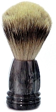 Szczotka do golenia z włosiem borsuka, plastik + szary marmur - Golddachs Silver Tip Badger Plastic Grey Marble — Zdjęcie N1