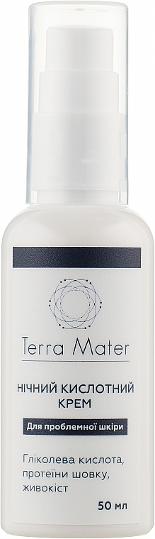 Krem do twarzy z kwasami na noc - Terra Mater Night Acid Face Cream