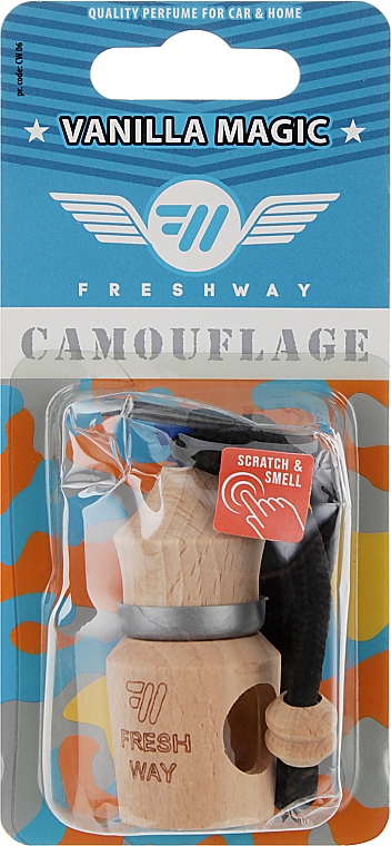 Zawieszka zapachowa do samochodu Vanilla Magic - Fresh Way Camouflage Wood Vanilla Magic — Zdjęcie N1