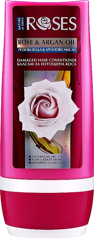 Odżywka do włosów zniszczonych Woda różana i olej arganowy - Nature of Agiva Roses Rose & Argan Oil Damaged Hair Conditioner — Zdjęcie N2