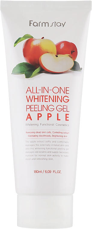 Jabłkowy peeling do twarzy - FarmStay All-In-One Whitening Peeling Gel Cream Apple — Zdjęcie N5