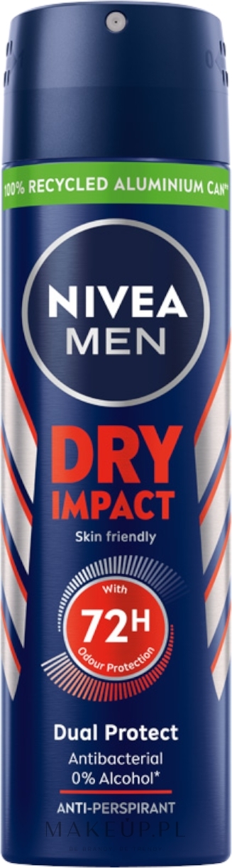 Antyperspirant w sprayu dla mężczyzn - NIVEA Deodorant Dry For Men Dry Impact Plus — Zdjęcie 150 ml