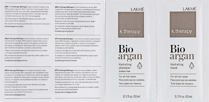 Zestaw próbek z olejkiem arganowym do włosów - Lakme K.Therapy Bio Argan — Zdjęcie N2