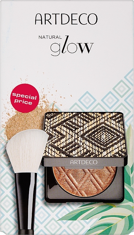 Zestaw - Artdeco Glow Bronzer & Powder Brush Set (powder/10g + brush/1pcs) — Zdjęcie N1