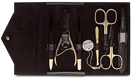 Zestaw do manicure 7 elementów, brązowy - Nippes Solingen Manicure Set Croco 1097 — Zdjęcie N2