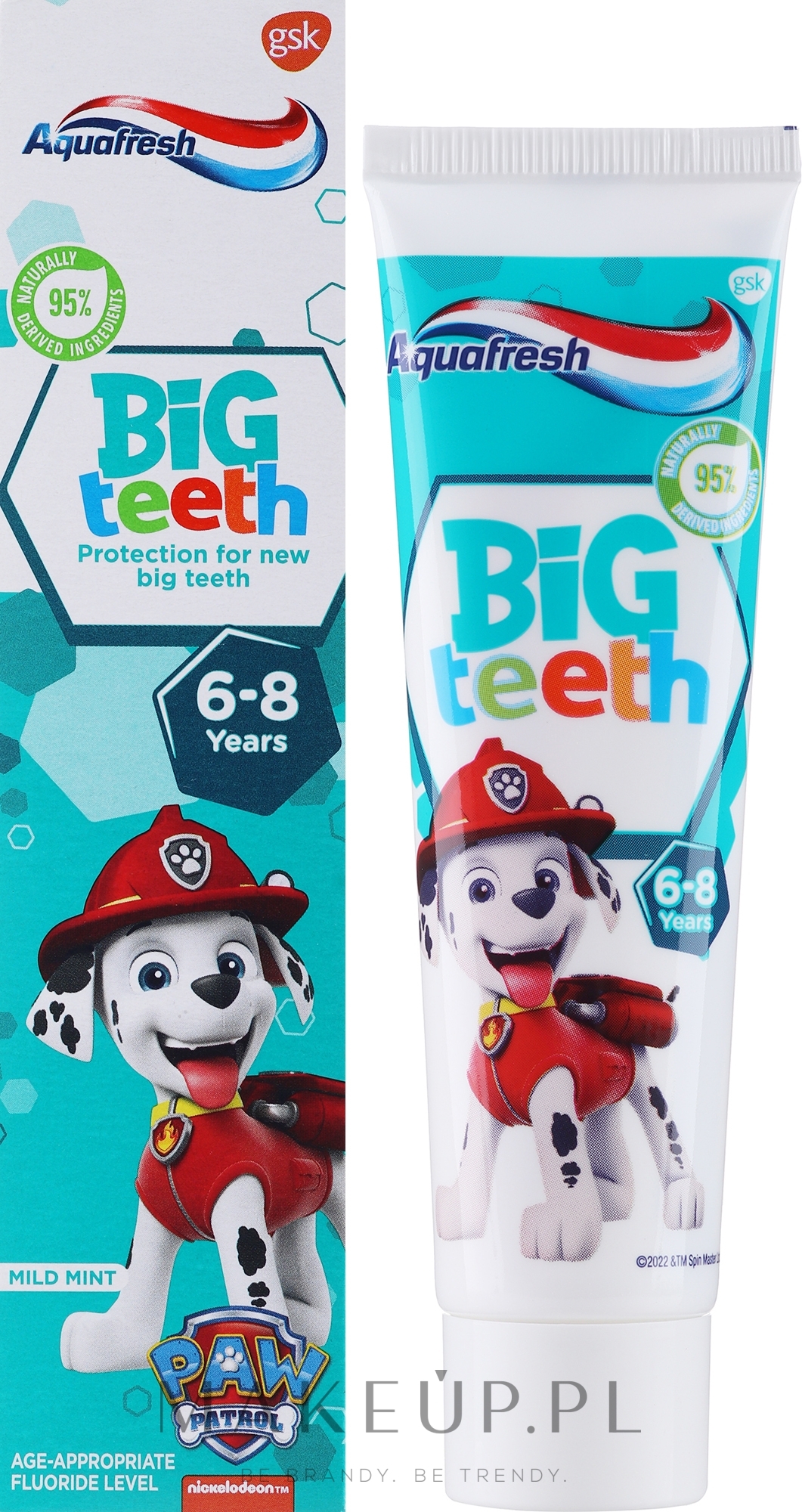 Pasta do zębów dla dzieci 6-8 lat Moje stałe zęby - Aquafresh PAW Patrol — Zdjęcie 50 ml