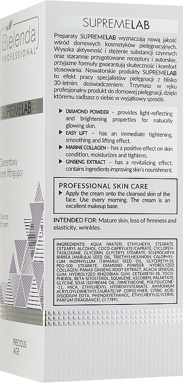 Diamentowy krem liftingujący do twarzy - Bielenda Professional SupremeLab Diamond Lift Cream — Zdjęcie N3