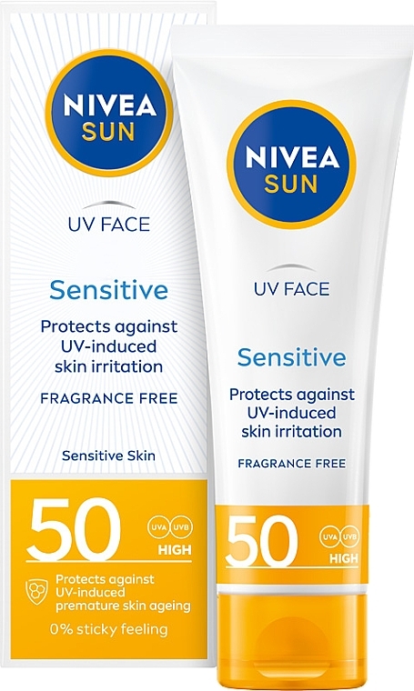 Krem ochronny do twarzy dla skóry wrażliwej SPF 50 - NIVEA SUN Sensitive