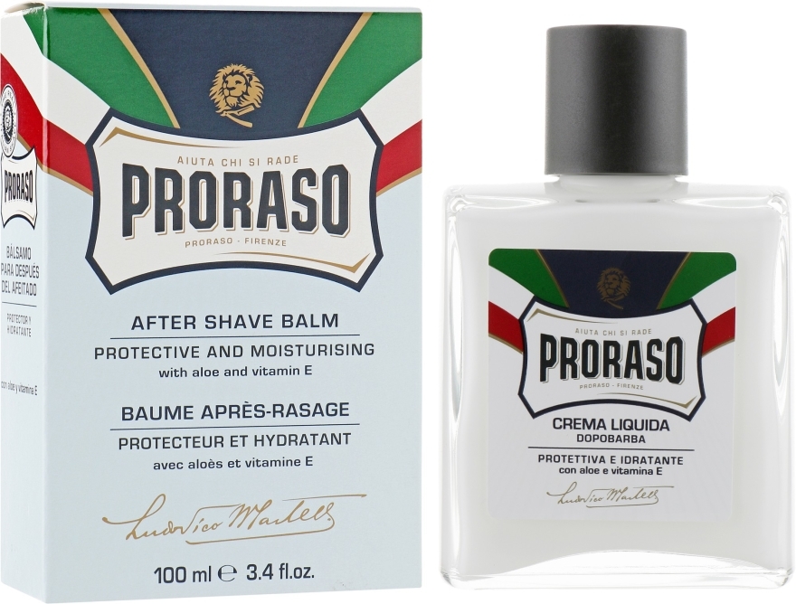 Ochronny balsam nawilżający po goleniu z aloesem i witaminą E dla mężczyzn - Proraso Blue Line After Shave Balm — Zdjęcie N3