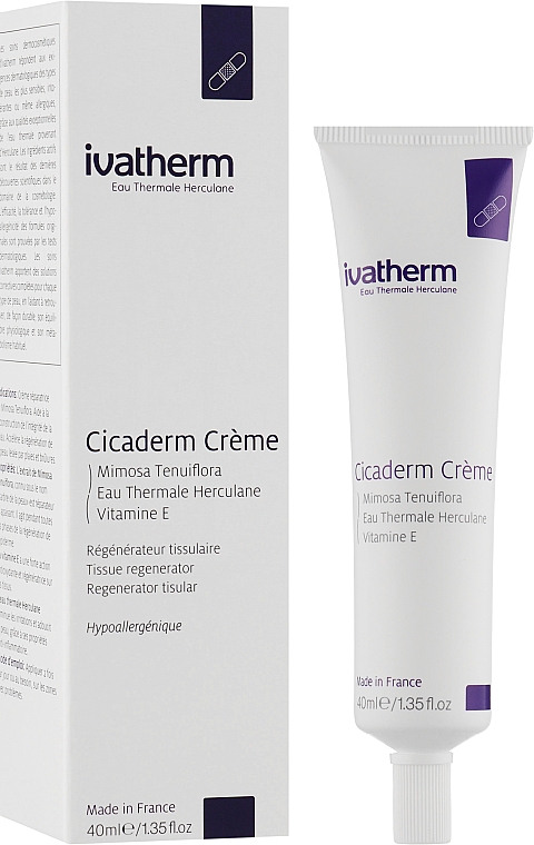 Krem rewitalizujący z ekstraktem z mimozy - Ivatherm Cicaderm Cream Tissue Regenerator With Mimoza Tenuiflora — Zdjęcie N2