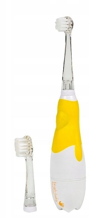 Elektryczna szczoteczka do zębów na baterie, 0-3 lata, żółta - Brush-Baby BabySonic Pro Electric Toothbrush — Zdjęcie N1