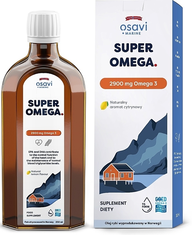 Suplement Omega-3 o smaku cytrynowym, 2900 mg - Osavi Super Omega — Zdjęcie N1