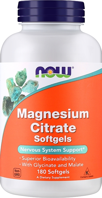 Kapsułki Cytrynian Magnezu - Now Foods Magnesium Citrate Softgels — Zdjęcie N3