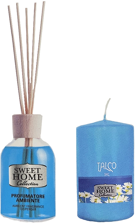 Zestaw - Sweet Home Collection Talc Home Fragrance Set (diffuser/100ml + candle/135g) — Zdjęcie N2