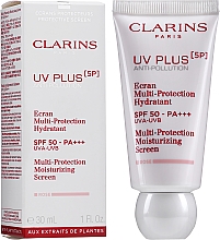 Nawilżająco-ochronny fluid do twarzy SPF 50 - Clarins UV Plus [5P] Anti-Pollution SPF 50 Rose — Zdjęcie N2