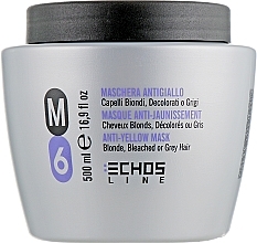 Maska do włosów blond i siwych z efektem przeciwdziałającym żółknięciu - Echosline M6 Anti-Yellow Mask — Zdjęcie N4