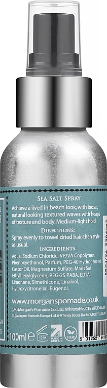 Spray solny do stylizacji włosów - Morgan`s Sea Salt Spray — Zdjęcie N2