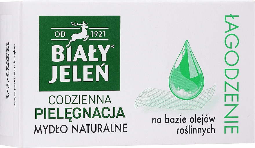 Naturalne mydło na bazie olejów roślinnych - Biały Jeleń Soothing-Moisturizing Soap — Zdjęcie N1