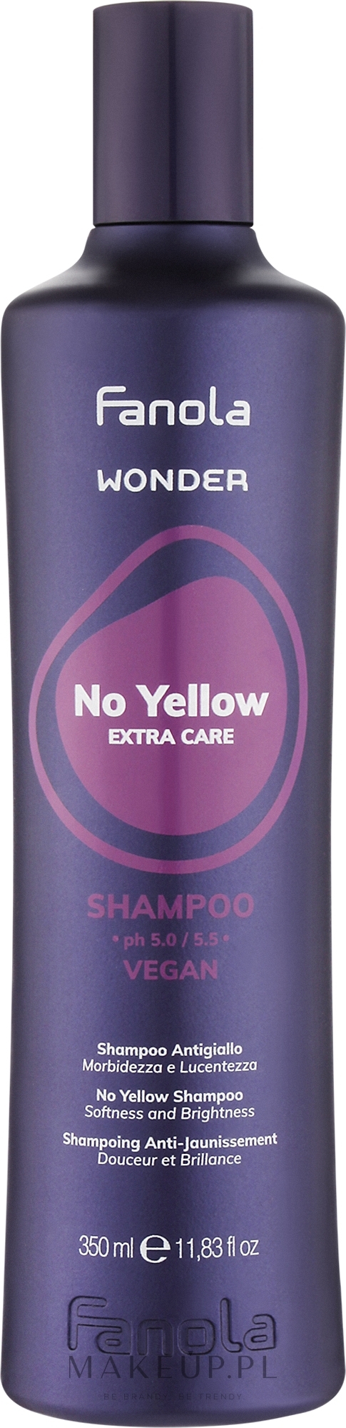 Szampon do włosów przeciw żółtym odcieniom - Fanola Wonder No Yellow Extra Care Shampoo — Zdjęcie 350 ml