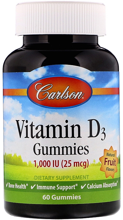 Witaminowe żelki dla dzieci z witamina D3 - Carlson Labs Kid's Vitamin D3 Gummies — Zdjęcie N1