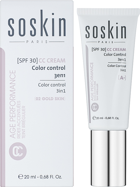 Krem CC 3 w 1 do twarzy - Soskin CC Cream Color Control 3 In 1  — Zdjęcie N1