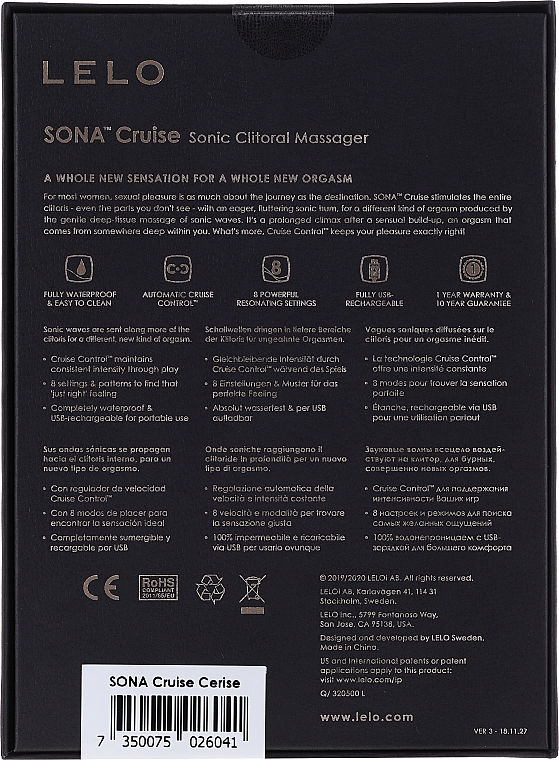 Masażer dla kobiet, różowy - Lelo Sona Cruise Sonic Clitoral Massager — Zdjęcie N2