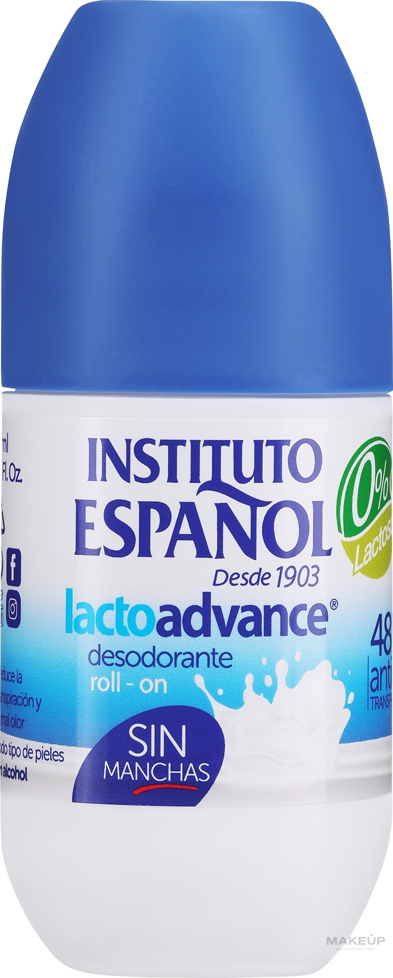 Dezodorant w kulce z organicznymi olejkami eterycznymi - Instituto Espanol Milk Roll On Deodorant — Zdjęcie 75 ml