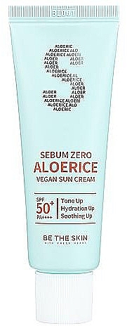 Filtr przeciwsłoneczny do twarzy - Be The Skin Sebum Zero Aloerice Vegan Sun Cream SPF50+ PA++++ — Zdjęcie N1