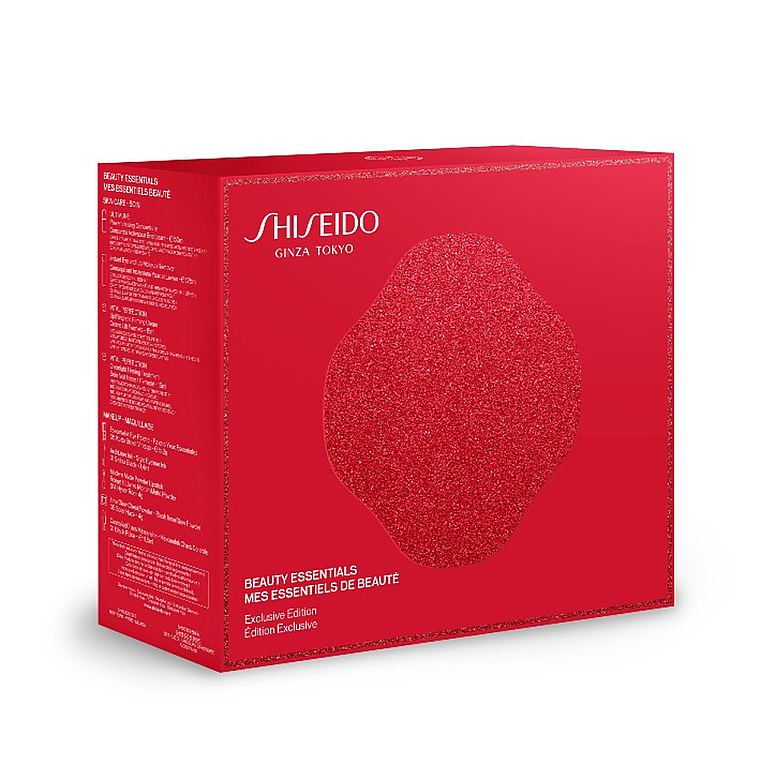 Zestaw podarunkowy - Shiseido Christmas Blockbuster Beauty Essentials Set (serum 50ml + demaq 125 ml + 2 x f/cr 15 ml + mascara 11,5 ml + eye/shadow 5,2 g + eye/liner 0,4 ml + blush 4 g + lipstick 4 g) — Zdjęcie N2