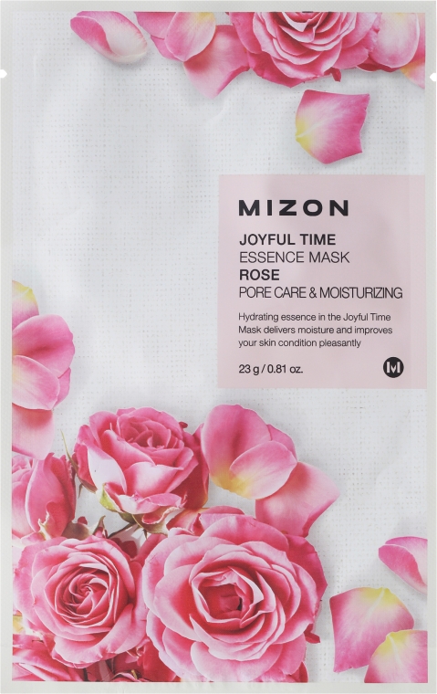 Nawilżająca maska na tkaninie Róża - Mizon Joyful Time Essence Mask Rose