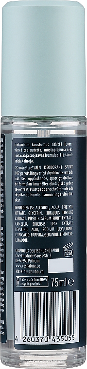 Naturalny dezodorant w sprayu z szyszkami chmielu - Cosnature Men  — Zdjęcie N2