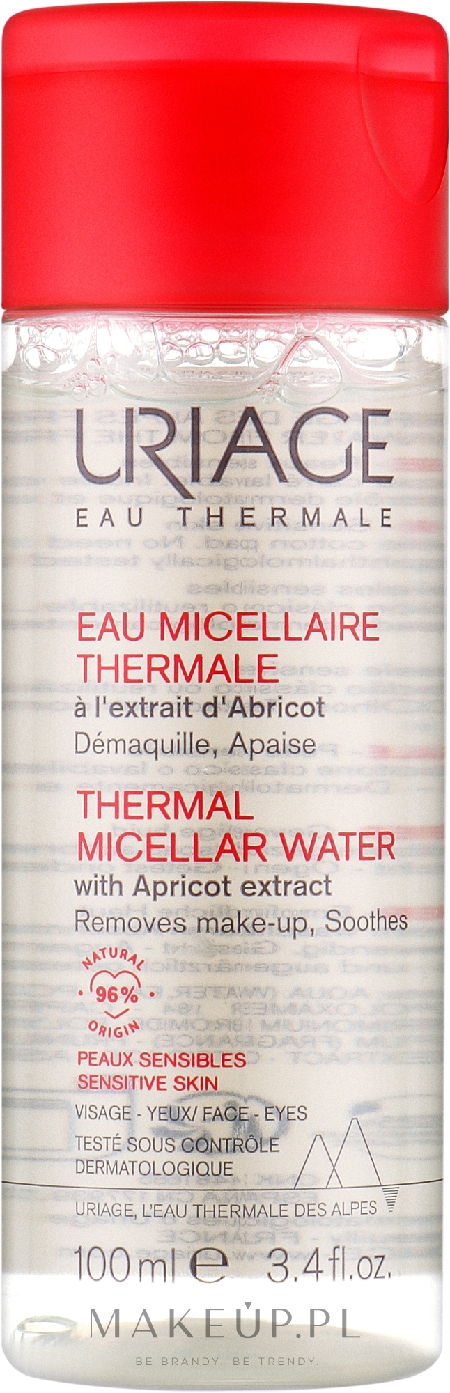 Woda micelarna do skóry wrażliwej i naczyniowej - Uriage Eau Micellaire Thermale Thermal Micellar Water — Zdjęcie 100 ml