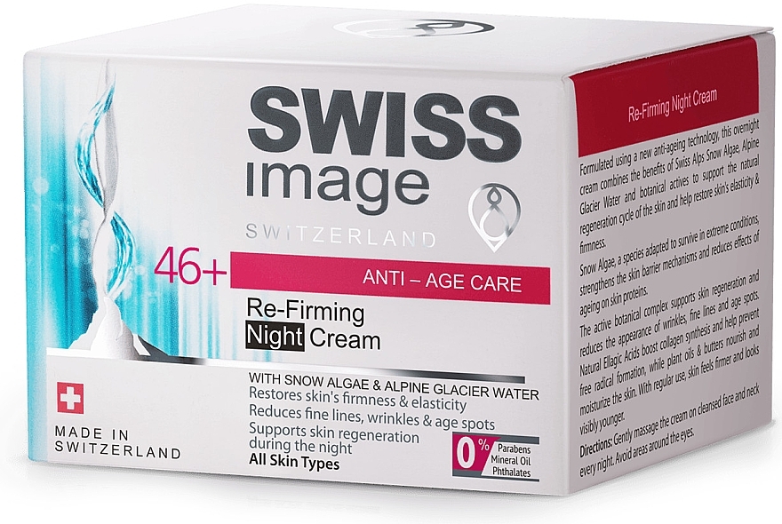 Ujędrniający krem do twarzy na noc ze szwajcarskimi algami śnieżnymi i alpejską wodą lodowcową - Swiss Image Anti-Age 46+ Re-Firming Night Cream — Zdjęcie N2