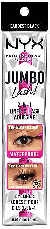 Eyeliner i klej do rzęs 2 w 1 - NYX Professional Makeup Jumbo Lash! 2-in-1 Liner & Lash Adhesive — Zdjęcie N4