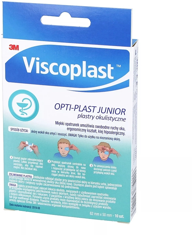 Plastry okulistyczne, 62 x 50 mm, 10 sztuk - Viscoplast Opti-Plast Junior — Zdjęcie N3