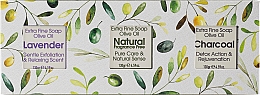 Kup Zestaw, naturalny, węgiel drzewny, lawenda - Kalliston Box With 3 Soaps (soap/3x130g)