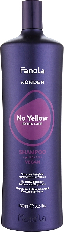 Szampon do włosów przeciw żółtym odcieniom - Fanola Wonder No Yellow Extra Care Shampoo — Zdjęcie N2