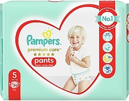 Pieluchomajtki rozmiar 5 (12-17 kg), 34 szt. - Pampers Premium Care Pants Junior — Zdjęcie N3